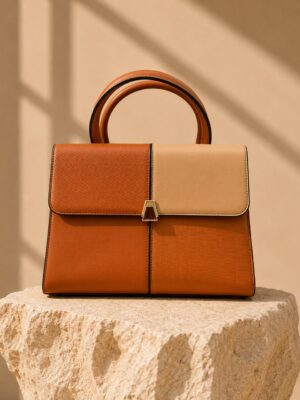 (2FOR60K)QAZA 7853 TONE OF CAMEL BIG GRAB HANDLE BAG