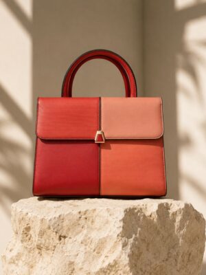 (2FOR60K)QAZA 7853 TONE OF CORAL BIG GRAB HANDLE BAG
