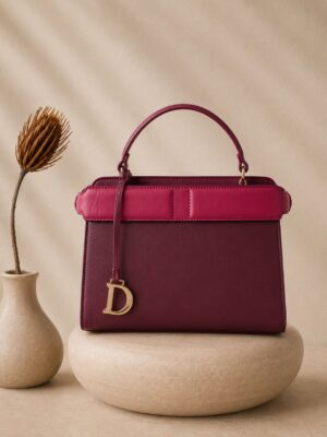 (2FOR50K)DEJUR JD928 WINE PANEL DETAIL TOP HANDLE BAG