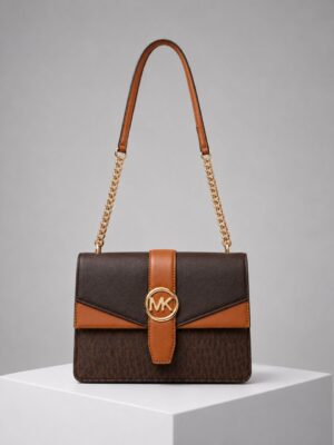 MICHAEL KORS TONES OF BROWN GREENWICH BAG