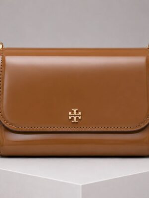 TORY BURCH 6976 CAMEL SMOOTH LEATHER MINI CHAIN BAG