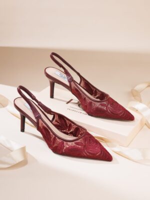 POG 313 CARO PLUM LACE SLING BACK SHOES