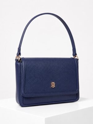 TOMMY HILFIGER 4560 CIK NAVY ROUGH LEATHER SHOULDER BAG