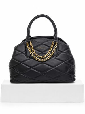 BCBG BLACK QUILTED CHAIN DETAIL BAG