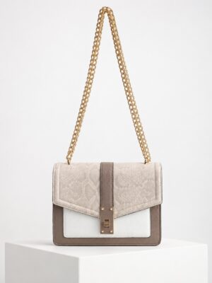 ALDO TAUPE REPTILE CHAIN BAG