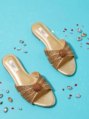 POG 1513 GOLD RODO EMBELLISHED SLIPPERS