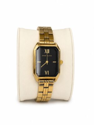 AK BLACK SQUARE FACE GOLD CHAIN WATCH