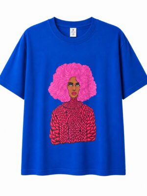 BLUE PINK JERRY CURLS CHARACTER TEE