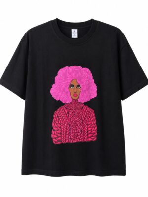 BLACK PINK JERRY CURLS CHARACTER TEE
