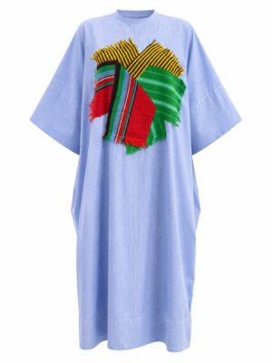 SASHES X HIDES ZARA BLUE THIN STRIPE ASOOKE PATCHWORK TUNIC