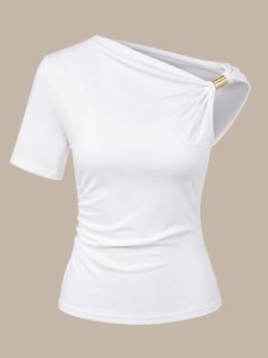 IVORY GOLD RING INSERT ILLUSION MONOSTRAP TOP