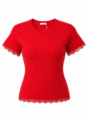 RED 2889 CHANTILLY VBACK & HEM TEE