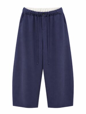 MS 5805 NAVY ROPE INSERT WHITE WAIST BARREL PANTS