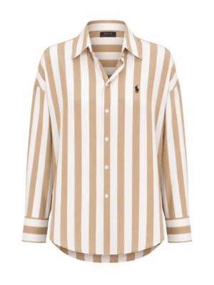 (2FOR45K)YOYO 9045 COFFEE STRIPE PONY SHIRT