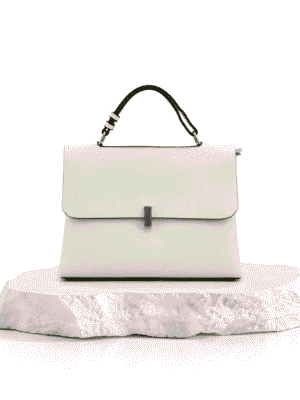 (2FOR50K)IVORY 8991 FLAT TOP ENVELOPE DETAIL GRAB HANDLE BAG