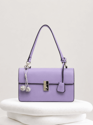(2FOR55K)LAVENDER 9019 GOLD PUSH LOCK BAG