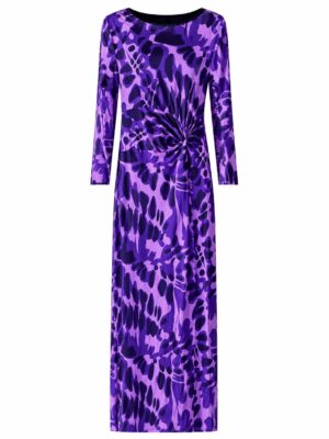 (2FOR40K) PURPLE ANIMAL PRINT MESH MAXI