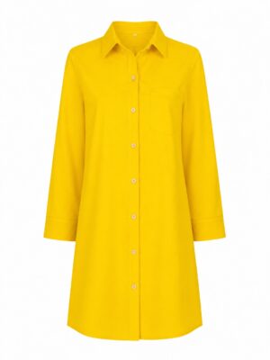 (2FOR70K)YI MUSTARD KNOT BACK CUT OUT SHIRT DRESS