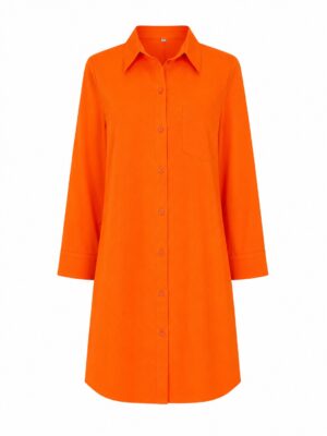 (2FOR70K)YI ORANGE KNOT BACK CUT OUT SHIRT DRESS