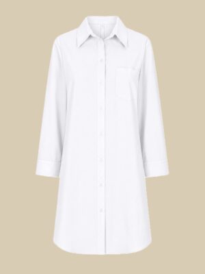(2FOR70K)YI WHITE KNOT BACK CUT OUT SHIRT DRESS