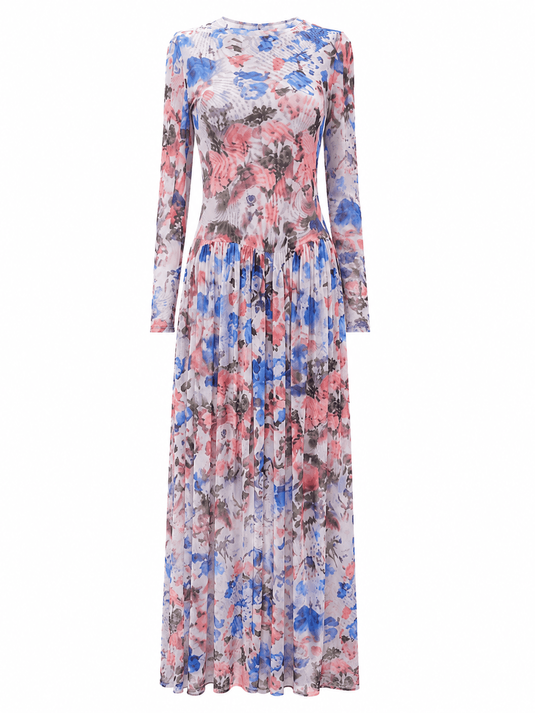 (2FOR45K)LAVENDER ARCH DETAIL MESH MAXI