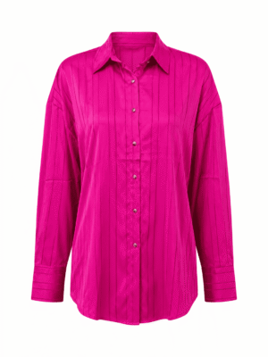 (2FOR55K)ZR MAGENTA LAZERCUT SILK SHIRT