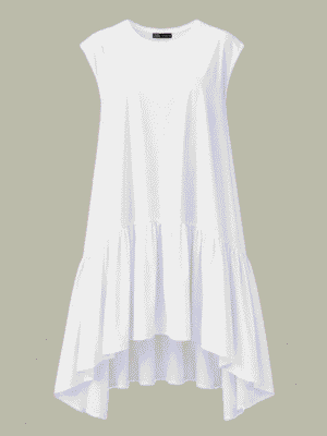 (2FOR55K)ZR WHITE BUBBLE DEEPHEM TUNIC