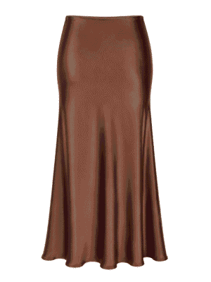 (2FOR40K)COFFEE SILK SKIRT