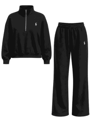 (2FOR60K)LOLA BLACK PONY ZIPPER DETAIL LOUNGEWEAR