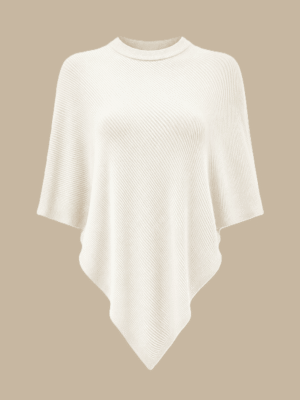 IVORY RIB BONE PONCHO SCARF TOP