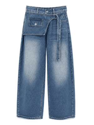 DAXIA 8369 BLUE PEPLUM DRING DETAIL JEANS