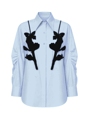 BLUE FLORAL WAISTCOAT LAYER SHIRT