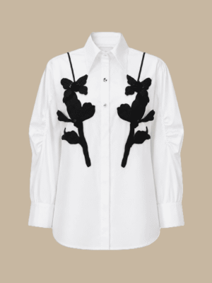 IVORY FLORAL WAISTCOAT LAYER SHIRT