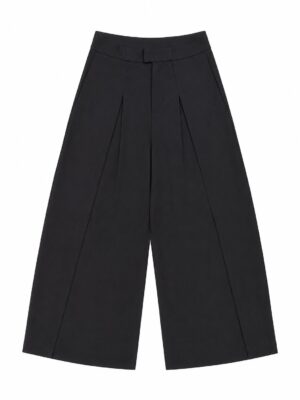 (2FOR50K) NEWFASH 9002 BLACK PLEAT DETAIL PANTS