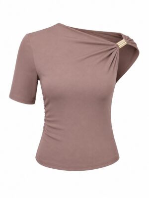 MOCHA GOLD RING INSERT ILLUSION MONOSTRAP TOP