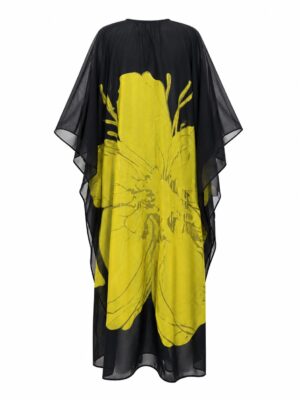 STAR BOLD OLIVE FLOWER BROCADE CAFTAN