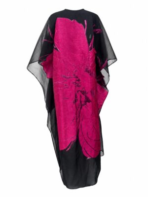 STAR BOLD PINK FLOWER BROCADE CAFTAN