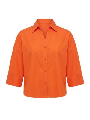 (2FOR40K)ZR ORANGE BOX SLEEVE DEEPHEM SHIRT
