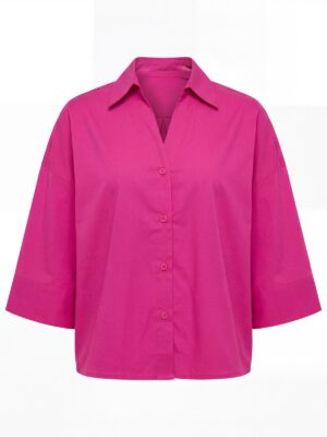 (2FOR40K)ZR PINK BOX SLEEVE DEEPHEM SHIRT
