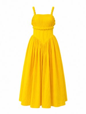 SASHES X HIDES YELLOW TWIST STRAP DOLL DRESS