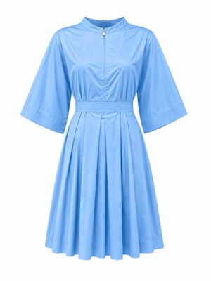 (2FOR80K)YI BLUE ZIPPER DETAIL SWING DRESS