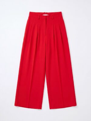 (2FOR50K) NEWFASH 9002 RED PLEAT DETAIL PANTS