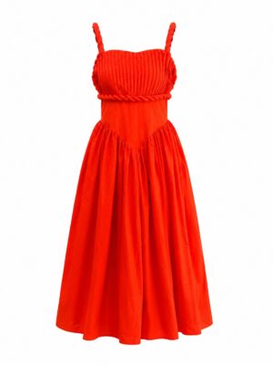 SASHES X HIDES ORANGE TWIST STRAP DOLL DRESS