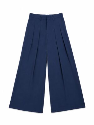 (2FOR50K) NEWFASH 9002 NAVY PLEAT DETAIL PANTS