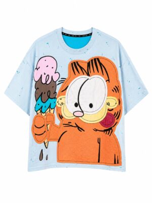 YAOCHI 3999 BLUE ORANGE CARTOON TEE