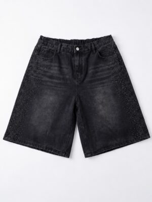 YIQI 8533 BLACK EMBELLISHED JORTS
