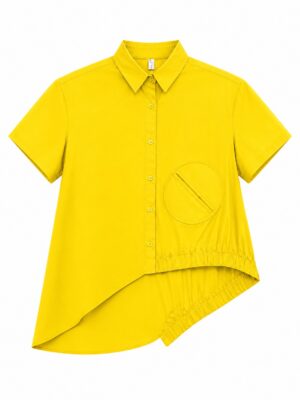 CYARD MUSTARD CIRCO PATCH ASSYMETRIC TOP
