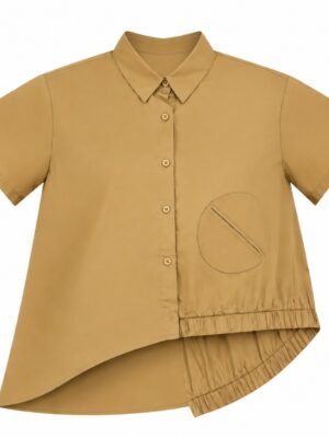 CYARD KHAKI CIRCO PATCH ASSYMETRIC TOP