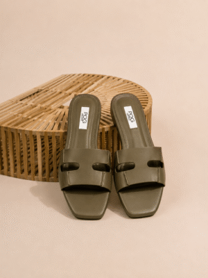 POG 780 KHAKI SMOOTH CUT OUT DETAIL SLIPPERS