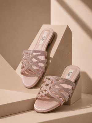 POG 1504 ROSE DIAMANTE AFTER PARTY EMBELLISHED SLIPPERS